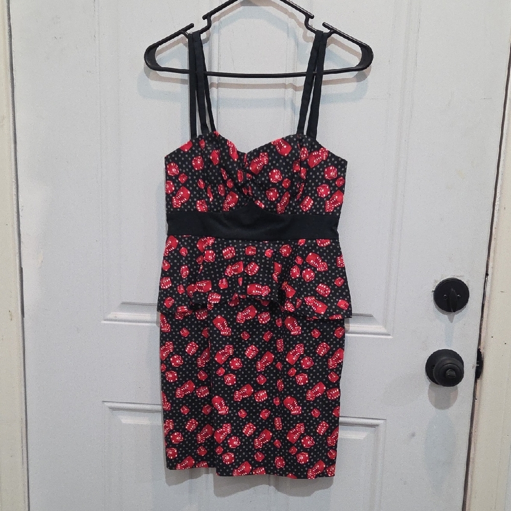 Hot Topic Dice Peplum Wiggle Dress